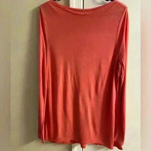 J jill‎ Boat neck elliptical tee tunic tencel lyocell blend salmon color Large